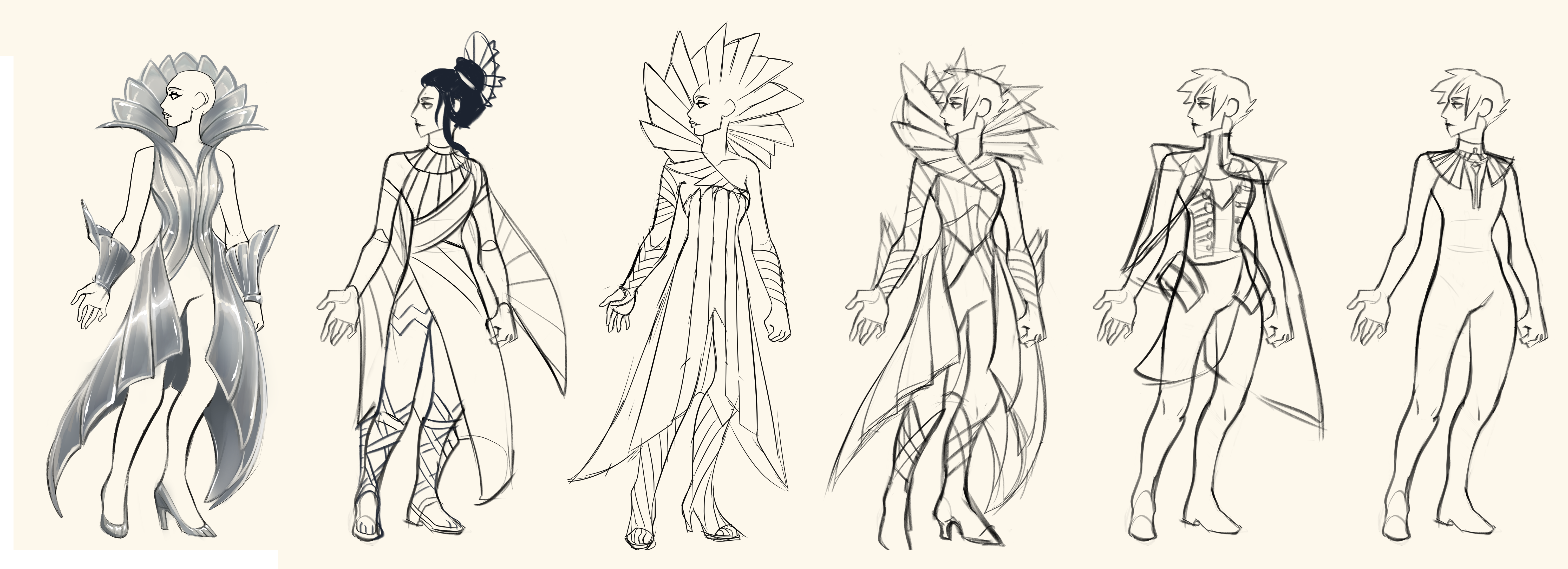Incorporating wings and halos into the outfit designs.